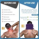 Jaximy Neck Stretcher, Neck Traction Device, Cervical Traction Device, Neck Pain Relief, Adjustable Inflatable Neck Brace & Neck Stretcher Cervical Traction, Neck Decompression Home Use (Purple)