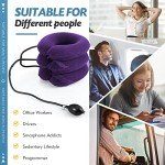 Jaximy Neck Stretcher, Neck Traction Device, Cervical Traction Device, Neck Pain Relief, Adjustable Inflatable Neck Brace & Neck Stretcher Cervical Traction, Neck Decompression Home Use (Purple)