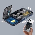 Compact Travel Pill Organizer with Cutter and Compartments