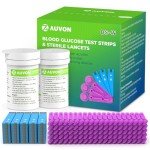 AUVON Blood Glucose Test Strips & Lancets Kit