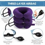 Jaximy Neck Stretcher, Neck Traction Device, Cervical Traction Device, Neck Pain Relief, Adjustable Inflatable Neck Brace & Neck Stretcher Cervical Traction, Neck Decompression Home Use (Purple)