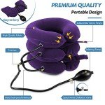 Jaximy Neck Stretcher, Neck Traction Device, Cervical Traction Device, Neck Pain Relief, Adjustable Inflatable Neck Brace & Neck Stretcher Cervical Traction, Neck Decompression Home Use (Purple)