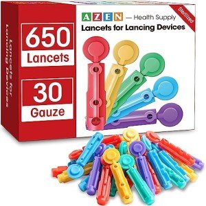 650 Pcs Multicolored Lancets for Diabetes Testing