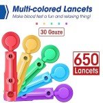 650 Pcs Multicolored Lancets for Diabetes Testing