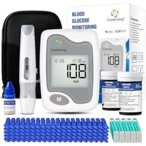 CareLiving Blood Glucose Monitor Kit with Test Strips