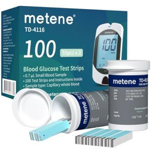 Metene TD-4116 Blood Glucose Test Strips, 100 Count