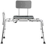 DMI Tub Transfer Bench and Shower Chair with Non Slip Aluminum Body, FSA Eligible, Adjustable Seat Height and Cut Out Access, Holds Weight up to 400 Lbs, Bath and Shower Safety, Transfer Bench,Gray