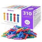 Medhome 30G Blood Lancets, 310 Count, Multi-Color