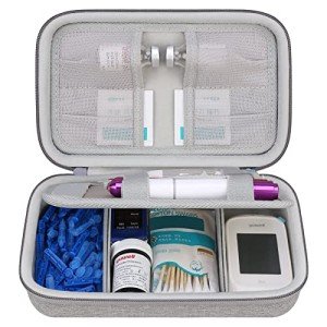 Portable Diabetic Supplies Travel Case, Grey