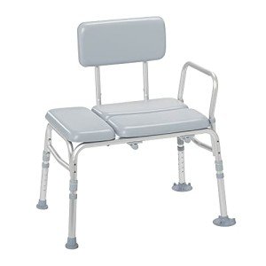 Drive Medical Gray Padded Transfer Bench