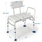 GreenChief Adjustable Shower Bench with Arms for Seniors