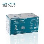 32G Micro-Click Insulin Pen Needles, 100 Pack