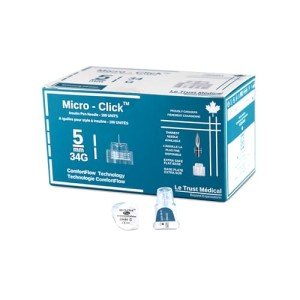 34G 5mm Diabetic Pen Needles - 100 Pack