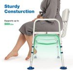 GreenChief Adjustable Shower Bench with Arms for Seniors