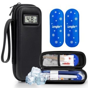 Portable Insulin Cooler Case with Temperature Display