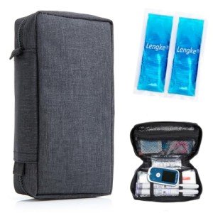 Insulin Travel Case with Ice Packs - Black