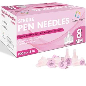 CareLiving 31G Insulin Pen Needles, 200 Count