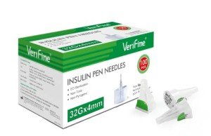 Verifine 32G Ultra Fine Insulin Pen Needles, 100 Count