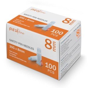 Medt Safety Pen Needles 30G 8mm - 100 Ct