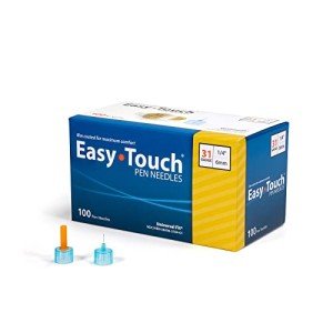 Easy Touch Insulin Pen Needles 31G, 6mm, 100 Count