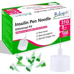 Pro Comfort 31G Insulin Pen Needles, 100 Count