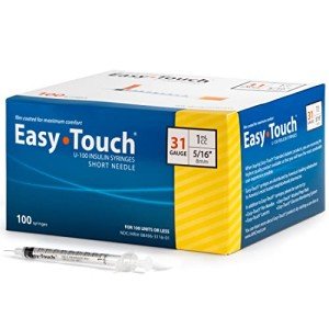 EasyTouch U-100 Insulin Syringe, 31G, Box of 100