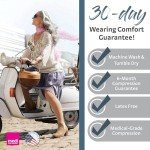 mediven Plus for Men & Women, 20-30 mmHg – Knee High Compression Socks with Silicone Top Band, Open Toe Leg Circulation, Opaque Leg Support Compression Coverage, V, Extra Wide, Petite, Black