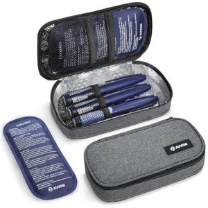 AUVON Insulin Cooler Travel Bag with Ice Packs