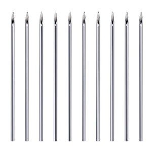 JIESIBAO 10PCS 18G Piercing Needles, Hollow Needles Stainless Steel Disposable Sterile Piercing Needles for Nose Septum Ear Trague Helix Eyebrow Lip Labret Piercing