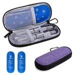 Yarwo Insulin Cooler Case with Ice Packs - Purple