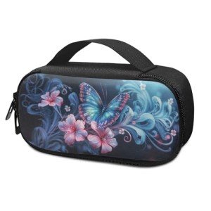 Blue Butterfly Insulin Cooler Travel Case with Handle