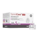 Tonmicare Plus Pen Needles 31g 5mm, Flat Pen Needle Base for Comfortable Insulin Injection, Compatible with Most Diabetes Pens and Injection Devices, 100 pcs/box (3/16'')
