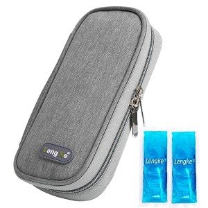 Insulin Cooler Travel Case with Ice Packs - Grey