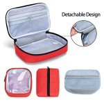 CURMIO Red Diabetic Supplies Travel Organizer Bag