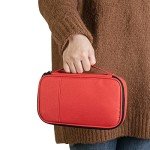 CURMIO Red Diabetic Supplies Travel Organizer Bag