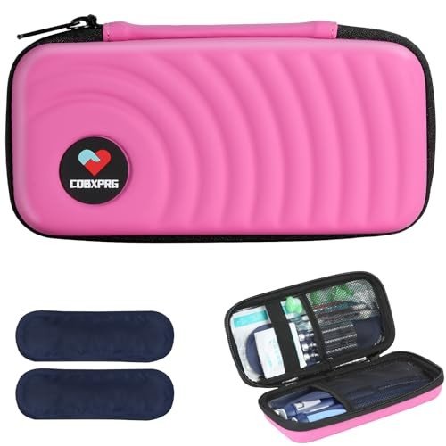 Insulin Cooler Travel Case with Ice Packs - Pink