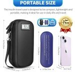 Insulin Cooler Travel Case with Thermometer & Ice Packs