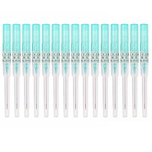 Piercing Needles,15PCS 18G IV Catheter Needles 18 Gauge Disposable Stainless Steel Hollow Body Piercing Needles for Ear Nose Belly Navel Nipple Piercing
