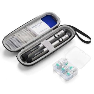 sijidou Insulin Cooler Travel Case, Portable Insulin Travail Case, Insulin Cooling Case Insulated Organizer for Insulin Pens (Black)