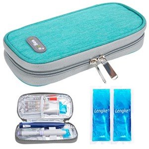 Insulin Cooler Travel Case with Ice Packs - Green