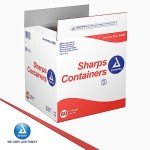 Dynarex 4622 Sharp Container, 1 Quart, Durable Biohazard Container for Used Medical Hypodermic Needle and Sharp Medical Instrument, Transparent Lid, Red, Pack of 60