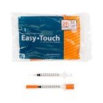 EasyTouch U-100 Insulin Syringe with Needle, 27G 0.5cc 1/2-Inch (12.7mm), Box of 100