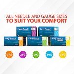 EasyTouch U-100 Insulin Syringe with Needle, 27G 0.5cc 1/2-Inch (12.7mm), Box of 100