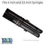 GMS Syringe Case - Holds New, Prefilled & Used Syringes with Needles - Small & Discreet - Ideal for Travel - Sharps Container - 2 Pack - Black