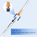 ProtectX 50 Pack 1ml/cc Syringe with 25G 1 Inch Needle Luer Slip Disposable Syringe for Scientific Labs, Industrial Dispensing Animal and Pet Supplies, Individually Sealed Packed