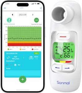 Portable Spirometer with Bluetooth for Lung Monitoring