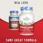 RidgeCrest Herbals ClearLungs Classic, Natural Lung and Nasal Daily Health Supplement for Bronchial, Respiratory, Immune, Sinus, and Mucus Wellness Support, Herbal Formula (60 Caps, 30 Serv)