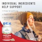 RidgeCrest Herbals ClearLungs Classic, Natural Lung and Nasal Daily Health Supplement for Bronchial, Respiratory, Immune, Sinus, and Mucus Wellness Support, Herbal Formula (60 Caps, 30 Serv)
