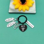 RT Respiratory Therapist Keychain Gifts Respiratory Therapy Gifts Lung Breathe Lung Specialist Stethoscope Anatomical Keyring Father Day Nurse Day Respiratory Care Jewelry Gift for Doctor Nurse