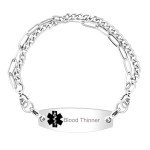 Black Medical Symbol Blood Thinner Bracelet for Patients